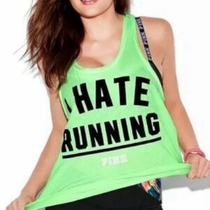 PINK Victoria's Secret Neon Green Tank
